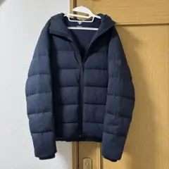 デサント ウーリーソフトニット ダウンジャケット 撥水保温防風ストレッチ 紺青