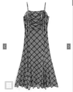 チェック柄ギャザーリボンキャミソールワンピース[dk1411] グレイル　GRL