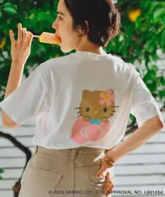 ハローキティ 日焼けキティ　Tシャツ ホワイト　ロペピクニック 38のサムネイル