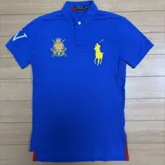 美品POLO BIGPONY 青半袖ポロシャツ XS 165 90sのサムネイル