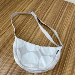 ユニクロ　マリメッコ　ラウンドミニショルダーバッグ　ホワイト　ライトグレー