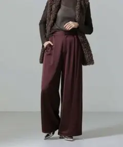 NANOuniverse/2wayサテンワイドパンツ