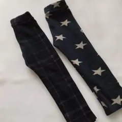 裏起毛レギンス　 100cm 　チェック、星