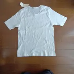 rogica リブ編み ホワイト Tシャツ Lサイズ