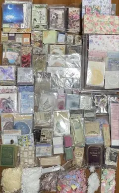 コラージュ素材　デザインペーパー　紙もの　シール　まとめ売り　大量　120サイズ