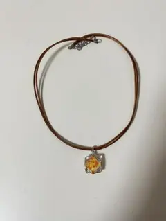 【値下げ！】オレンジ　ガラス　チョーカー　ネックレス