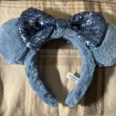 ディズニー　カチューシャ　ミニー　ブルー　モコモコ　もこもこ