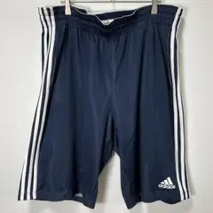 【adidas】ハーフパンツ 2XO (XXXL) ネイビー 大きめサイズ