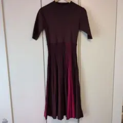 FRAY I.D ワインレッド 半袖ニットワンピース