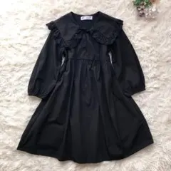 ZARA 黒地ワンピース　6Yビッグ襟