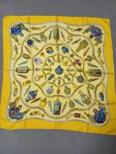 人気】エルメス カレ90 エルメスの卵 シルク スカーフ 緑 黄 幸せを