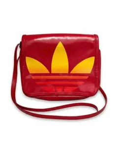 【希少】adidas アディダス エナメル ショルダーバッグ ロゴ 赤