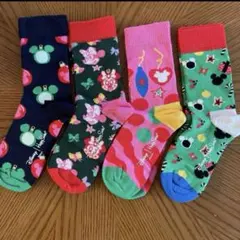 新品★ハッピーソックス★ディズニーコラボ★キッズ　17-19cm 4足セット