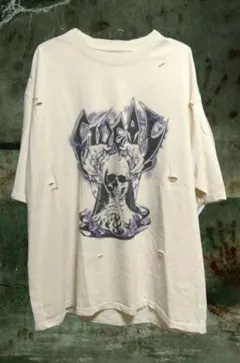 GIDEAL. clash scull print t shirt white3のサムネイル