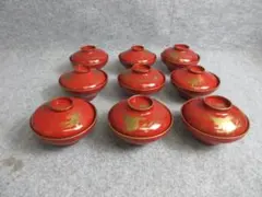 朱塗 瑞鳥蒔絵 蓋付き椀揃 5客 美品 】 - メルカリ