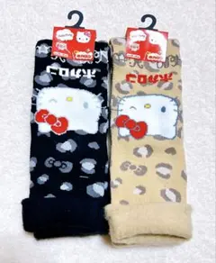 《新品・タグ付き》 限定品☆ホカロン×ハローキティ♡ 豹柄ソックス 2足セット