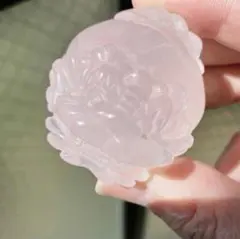 ロングイ　ローズクォーツ　龍亀　天然石