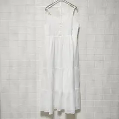 UNIQLO ユニクロ (M)　クリンクルコットン キャミソールワンピース