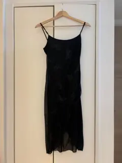 ブラック 蝶の刺繍 キャミワンピース