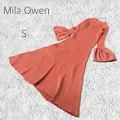 【ミラオーウェン】ベルスリーブニットワンピース 長袖 リブ マーメイド 春 S