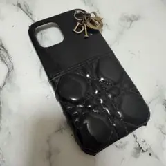 ディオール iPhoneケース エナメル カナージュ パテント カーフスキン