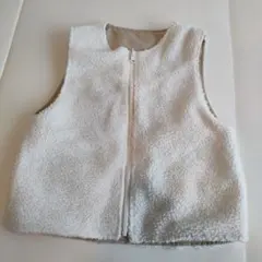 ホワイト フリースベスト 2way リバーシブル