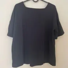 【グローバルワーク】黒 レースアップ 半袖トップス M Tシャツ