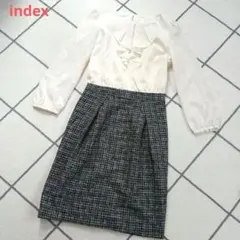 index ツイードドッキングワンピース フォーマルワンピース
