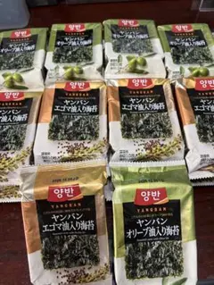 コストコ　ヤンバン　韓国海苔　エゴマ油 オリーブ油 詰め合わせ　2種類各9個のサムネイル