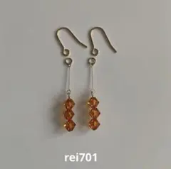 No.599 シンプル　スワロフスキー　トパーズ　ピアス　イヤリング