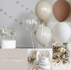 ブラウン シンプル 風船　誕生日　飾り　マンスリー　くすみカラー　おしゃれ　北欧