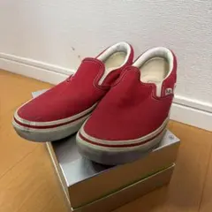 VANS レッド スリッポン