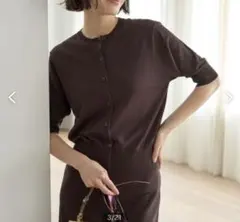 極美品　UNFILO 【接触冷感/UVケア/抗菌防臭】ハーフスリーブカーディガン