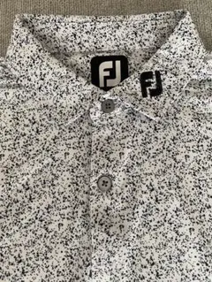 美品　★フットジョイ★ スプラッタープリント　ゴルフ　長袖シャツ メンズ 白