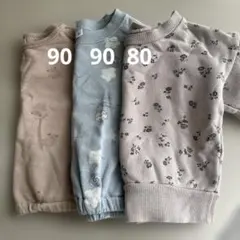 トレーナー　セット 花柄 キャンディ柄 くま柄　80・90 まとめ売り