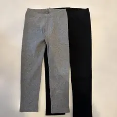 【2枚セット】UNIQLO リブレギンス　110 グレー、黒