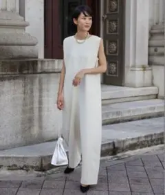 ボンジュールサガン　コクーンオールインワン　サロペット　フォーマル　アイボリー