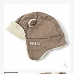 新品 POLO BABYベビー帽子 44cm 耳付き ボア フライトキャップ