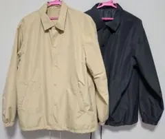 【セット】GU ウィンドプルーフカラーコーチジャケット ブラック&ベージュ　美品