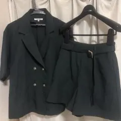 セットアップ 半袖ジャケット パンツ Mサイズ グリーン