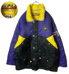 FILAマルチカラー×でかロゴ中綿裏キルト ナイロンブルゾン ビッグサイズ