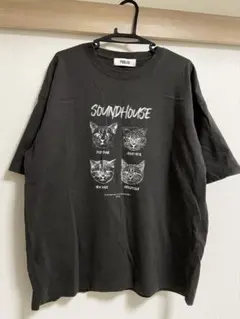 PUBLUX 猫グラフィック Tシャツ Mサイズ ブラックのサムネイル