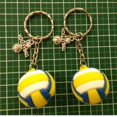 バレーボール キーホルダー 2個セット I LOVE VOLLEYBALL