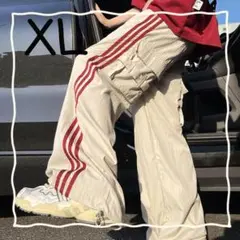 トラックパンツ ワイドパンツ ライン ワイド ユニセックス ゆったり