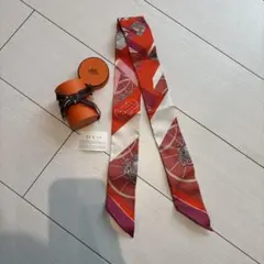 HERMES ツイリー 美品 ショール ピンク 大調教術 リボン 箱付 010