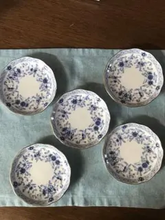ナルミ 青い花柄 磁器皿 5枚セット