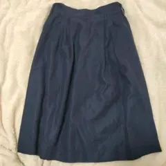 リバーシブル　ネイビー　パープル　フレアスカート ゴム入りウエスト