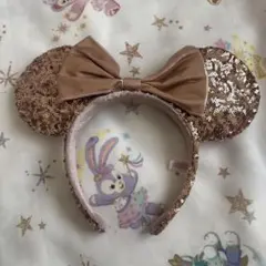 ディズニー カチューシャ スパンコール ミニー りぼん