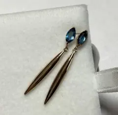 ロンドンブルートパーズ　k10 ピアス　10金