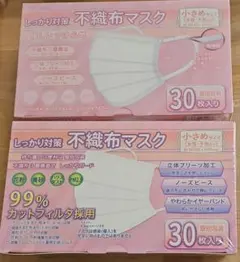小さめ不織布マスク 30枚入り 2個セット